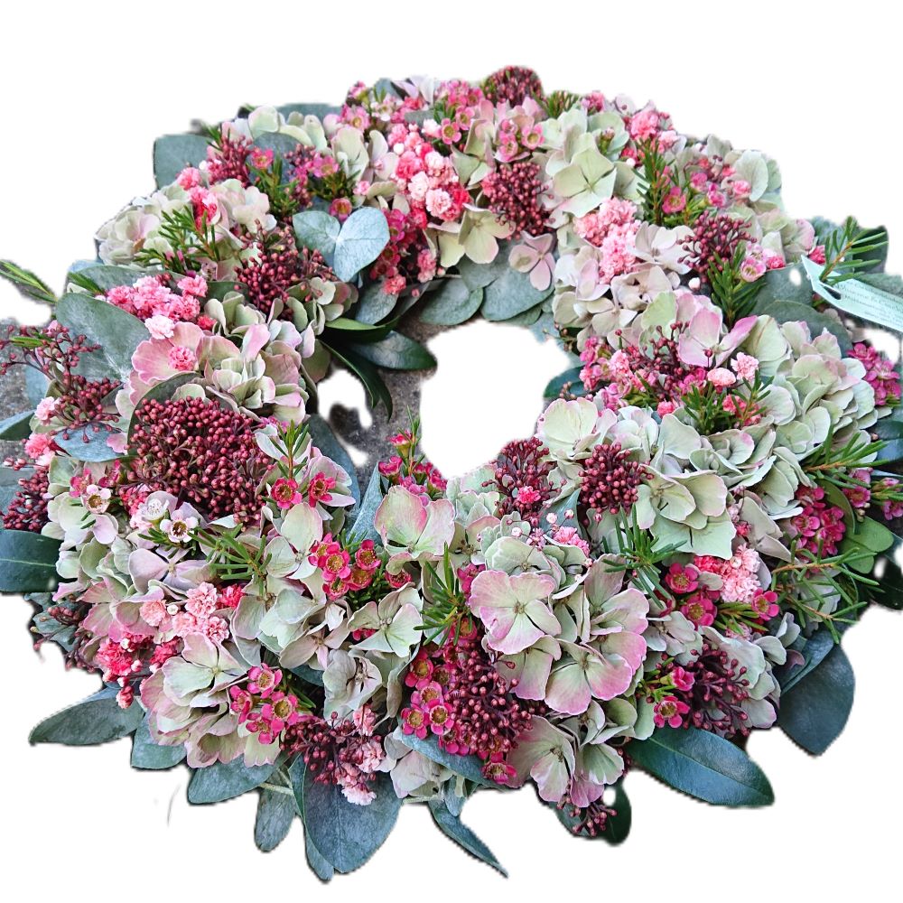 Trauerfloristik - Das Kränzchen mit gemischten Saison-Blumen