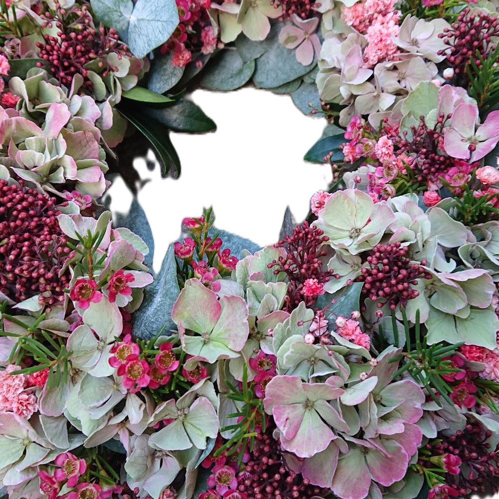 Trauerfloristik - Das Kränzchen mit gemischten Saison-Blumen – Bild 2