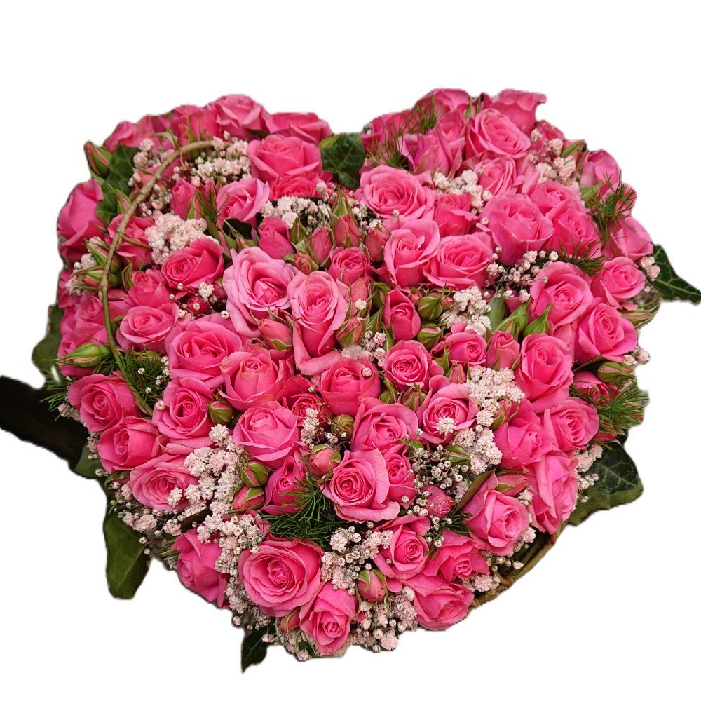 Das traumhafte Herz mit kleinen Rosen zum besonderen Tag